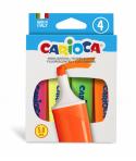 Carioca Memolight Pack de 4 Subrayadores - Punta Biselada de 5mm - Colores Brillantes y Lavables - Tinta a Base de Agua - Color 