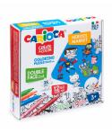 Carioca Coloring Puzzle Super Heroes & Market Puzzle de 35 Piezas a Doble Cara para Colorear + 12 Rotuladores - Carton Duro y En