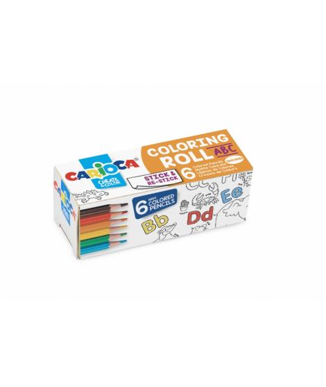 Carioca Mini Coloring Roll Abc de Papel Adhesivo para Colorear - Aplicable en Superficies Verticales u Horizontales - Reutilizab