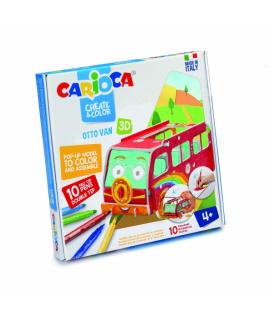 Carioca Pop-Up Pack de Modelos para Colorear y Construir - Aventura con Nuevos Compañeros de Viaje - 10 Rotuladores Superlavable