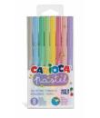 Carioca Pastel Pack de 8 Rotuladores - Tinta Superlavable - Perfectos para Colorear y Subrayar - No Toxicos - Punta Bloqueada Co