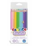 Carioca Pack de 12 Lapices de Madera Pastel - Colores Pastel - Cuerpo Hexagonal - Colores Brillantes y Lavables - Escritura Blan