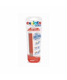 Carioca Oops Pack de 3 Recambios para Boligrafo Borrable - Tinta Termo Sensible - Punta de 0.7mm - Compatibles con Boligrafo Oop