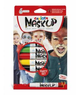 Carioca Mask Up Pack de 6 Colores para la Piel en Barra - Colores Brillantes - Lavables - Base Agua - Incluye 2 Tutoriales Paso 