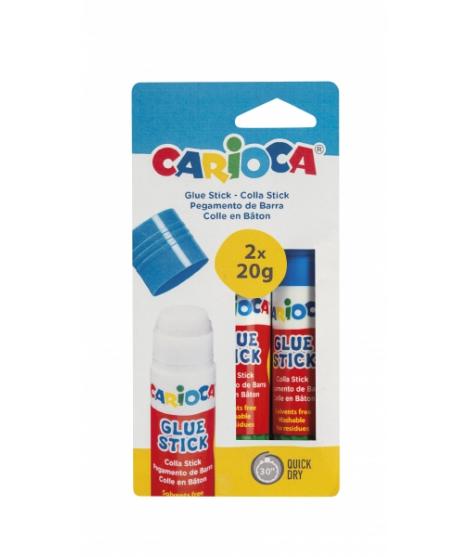 Carioca Pack de 2 Pegamentos de Barra - Ideal para Casa, Colegio y Oficina - Pega Papel, Fotos y Tejidos - sin Disolventes - Col