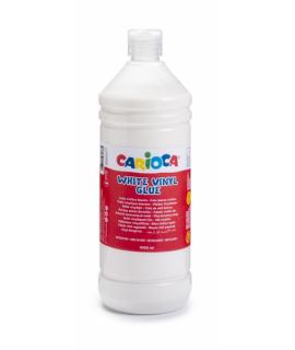 Carioca de Cola Blanca 1L - Tapa con Dispensador - Apta para Papel y Carton - Secado Transparente - Color Blanco