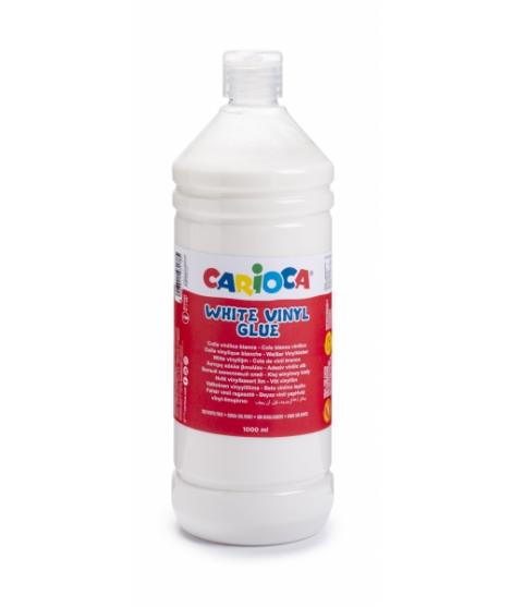 Carioca de Cola Blanca 1L - Tapa con Dispensador - Apta para Papel y Carton - Secado Transparente - Color Blanco