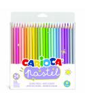 Carioca Pack de 24 Lapices de Madera - Colores Pastel - Cuerpo Hexagonal - Colores Brillantes y Lavables - Escritura Blanda - Mi