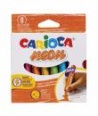 Carioca Ceras Neon Pack de 8 Ceras - Cuerpo Maxi Triangular - Colores Cubrientes - Faciles de Limpiar - Color Varios