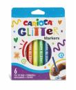 Carioca Glitter Caja 6 Rotuladores - Punta Ø 1mm - Tinta Liquida a Base de Agua - Punta de Alta Calidad - Efecto Glitter - Resis