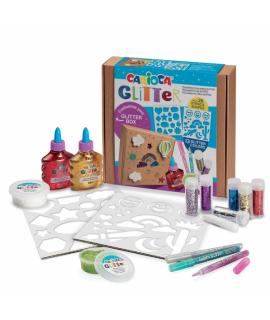 Carioca Glitter Creator Pack de 13 Productos Glitter y 26 Plantillas - 2 Botellitas de Glitter Glue - 2 Botes de Pasta de Modela