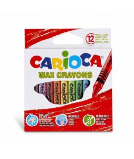 Carioca Pack de 12 Ceras Pastel - Colores Brillantes - Lavables - Cuerpo de Ø 8mm - Color Varios