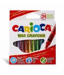 Carioca Pack de 24 Ceras Pastel - Colores Brillantes - Lavables - Cuerpo de Ø 8mm - Color Varios