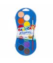 Carioca Acuarela Pack de 12 Colores en Pastilla - Brillantes - Facilmente Mezclables - Ø 30mm - Color Varios