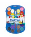 Carioca Acuarela Pack de 24 Colores en Pastilla - Brillantes - Facilmente Mezclables - Ø 30mm - Color Varios