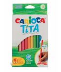 Carioca Tita Maxi Pack de 12 Lapices de Resina - Colores Brillantes y Lavables - Escritura Blanda - Mina Ø 4mm Segura y Resisten