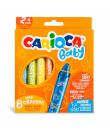 Carioca Pack de 8 Ceras Baby 2+ - Super Suaves - Gran Dimension para Facil Agarre - Escritura Suave - Colores Brillantes y Lavab