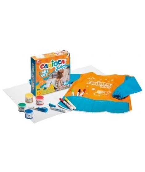 Pack Carioca Baby Creator Caja de Juegos con 12 Productos para Bebes - 1 Hoja de Papel - 1 Delantal Impermeable - 1 Cepillo Baby