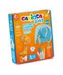 Carioca Coloring Puzzle Animals Baby 2+ Pack de Puzzle Super Simple para Niños - 2 Animales de 3 Piezas - Piezas para Colorear -