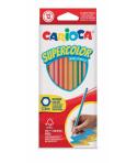 Carioca Supercolor Pack de 12 Lapices de Madera - Cuerpo Hexagonal - Colores Intensos y Gran Opacidad - 3.3mm de Grosor - Color 