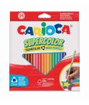 Carioca Supercolor Pack de 24 Lapices de Madera - Cuerpo Triangular - Colores Intensos y Gran Opacidad - 3.5mm degrosor - Color 