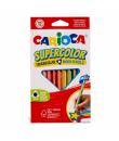 Carioca Supercolor Pack de 12 Lapices de Madera - Cuerpo Triangular Maxi - Colores Intensos y Gran Opacidad - Lapizgrueso Ø 5mm 