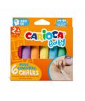 Carioca Tizas Maxi Multicolor Baby Pack de 6 Tizas - sin Polvo - Certificado a Partir de 24 Meses - Colores Brillantes - Lavable