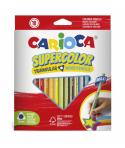 Carioca Supercolor Pack de 18 Lapices de Madera - Cuerpo Triangular Maxi - Colores Intensos y Gran Opacidad - Lapizgrueso Ø 5mm 