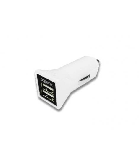 Approx Cargador USB para el Coche - 5V/3.1A de Salida - 12V/24V de Entrada - Máxima Compatibilidad con todos los dispositivos - 