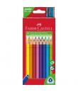 Faber-Castell Jumbo Junior Pack de 20 Lapices de Colores Triangulares + Sacapuntas - Mina Resistente a la Rotura - Lavable - Col