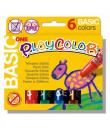 PlayColor Basic One Pack de 6 Temperas Solidas - No Arrugan el Papel - No Necesitan Agua - Especial para Uso Escolar - Colores S