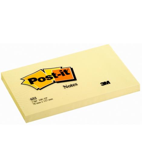 Post-it Bloc de 100 Notas Adhesivas Removibles Canary Yellow 76x127mm - Papel con Certificacion PEFC - 7100090881 - Color Amaril