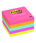 Post-it Bloc de 500 Notas Adhesivas Removibles Colores Neon 76x76mm - Papel con Certificacion PEFC - Colores Surtidos