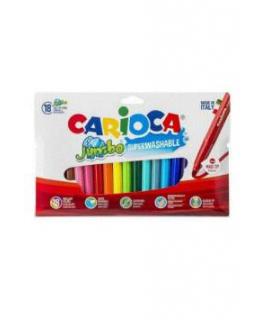 Carioca Jumbo Pack de 18 Rotuladores - Punta 6mm - Superlavable - Colores Surtidos