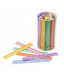 Faibo Bote de 100 Reglas de PVC de 16cm - Colores Pastel Surtidos