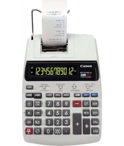 Canon MP120-MG-ES Calculadora de Impresion con Pantalla LCD de 1 Linea 12 Digitos - Impresion en Negro y Rojo - Diseño de Tecla