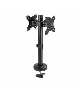 Tooq Soporte de Mesa para 2 Monitores de 17"-32" - Gestion de Cables - Peso Max 8kg x Brazo - VESA Max. 100x100mm - Color Negro