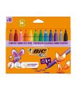 BIC Kids Comfort Jumbo Pack de 12 Rotuladores con Tinta Lavable - Facil de Limpiar - Agarre Antideslizante - Colores Surtidos