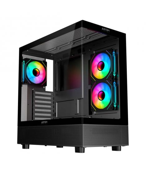 Abysm Danube Sava H400 Prime Black Caja Torre ATX, Mini-ITX, Micro ATX - Lateral y Frontal Cristal Templado - 3.5" y 2.5" - USB-