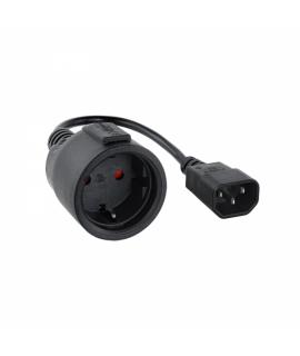 Nanocable Cable Adaptador de Corriente para SAIS C14/M a CEE7/H 16A 0.5m - Color Negro