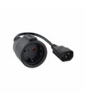 Nanocable Cable Adaptador de Corriente para SAIS C14/M a CEE7/H 16A 0.5m - Color Negro