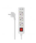 Elbat Base Multiple 3 Tomas con Interruptor + USB + Tipo C - Color Blanco