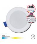 Elbat Downlight Circular 12W - 960Lm - Selector 3 Temperaturas + Sobrepared - Color Blanco