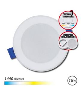 Elbat Downlight Circular 18W - 1440Lm - Selector 3 Temperaturas+Sobrepared - Color Blanco