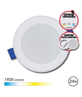 Elbat Downlight Circular 24W - 1920Lm - Selector 3 Temperaturas + Sobrepared - Color Blanco