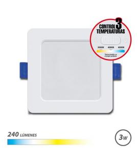 Elbat Downlight Cuadrado 3W - 240Lm - Selector 3 Temperaturas - Color Blanco