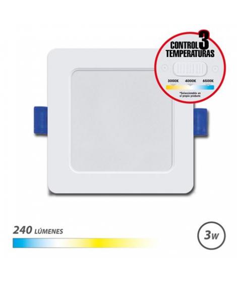 Elbat Downlight Cuadrado 3W - 240Lm - Selector 3 Temperaturas - Color Blanco