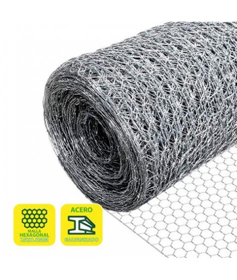 Sungarden Malla Gallinero Hexagonal 25x0.8mm 1x50m - Color Gris