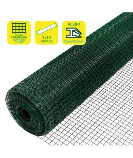 Sungarden Tela Metalica Plastificada 16x16x1.2mm 1x10m - Color Verde