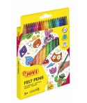 Jovi Felt Pens Estuche de 24 Rotuladores - Amplia Variedad de Tonos - Tinta de Gran Fijacion - Punta de 3mm - Capuchon de Seguri